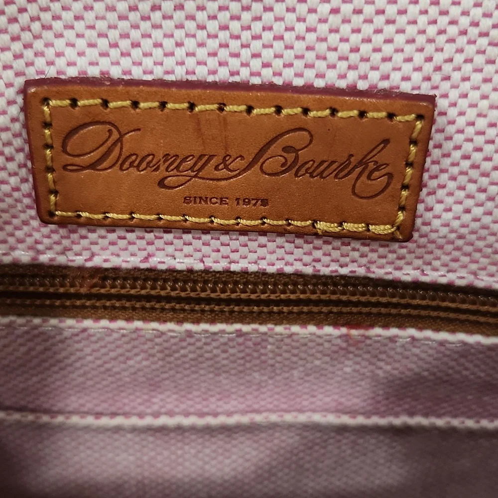 Dooney & Bourke Dillen Pebbled Leather Double Pocket Satchel Cream
